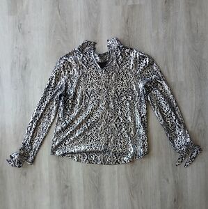 Michael Kors Silver blouse top size medium